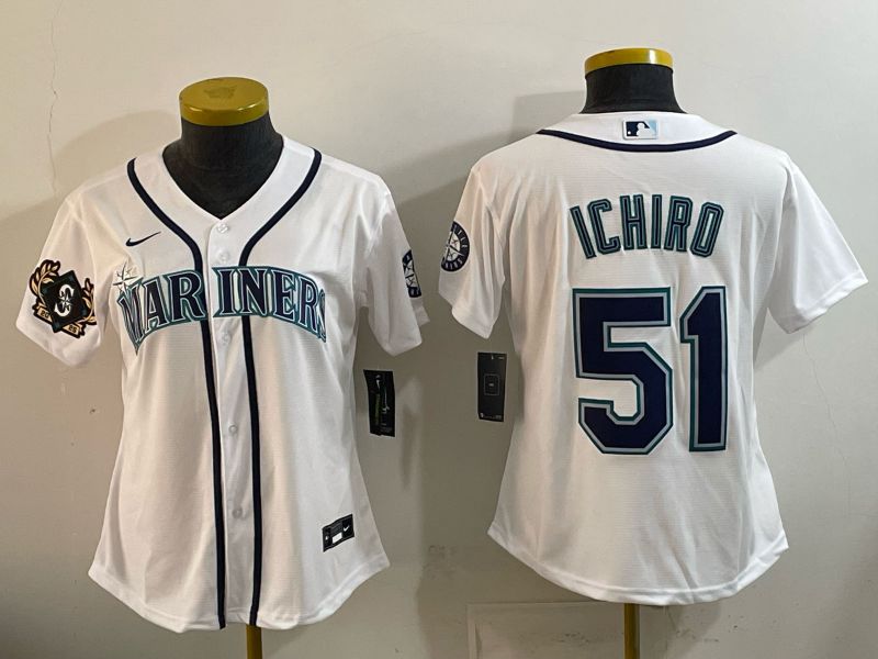 Youth Seattle Mariners #51 Ichiro White Game 2026 Nike MLB Jersey style 05->youth mlb jersey->Youth Jersey